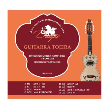 Preview of Drag&atilde;o D012 Guitarra Toeira 6 course silverplated