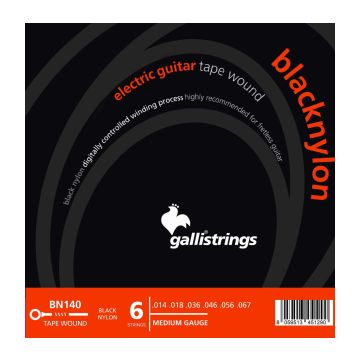 Preview of Galli BN140 Black Nylon tapewound Guitar MEDIUM